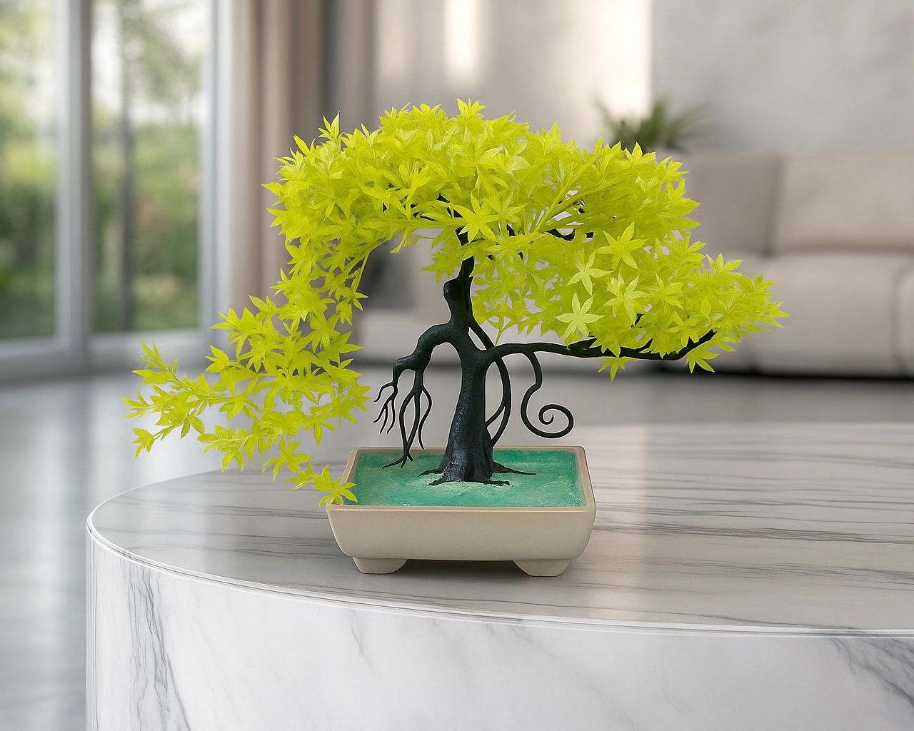Artificial Yellow Bonsai tree